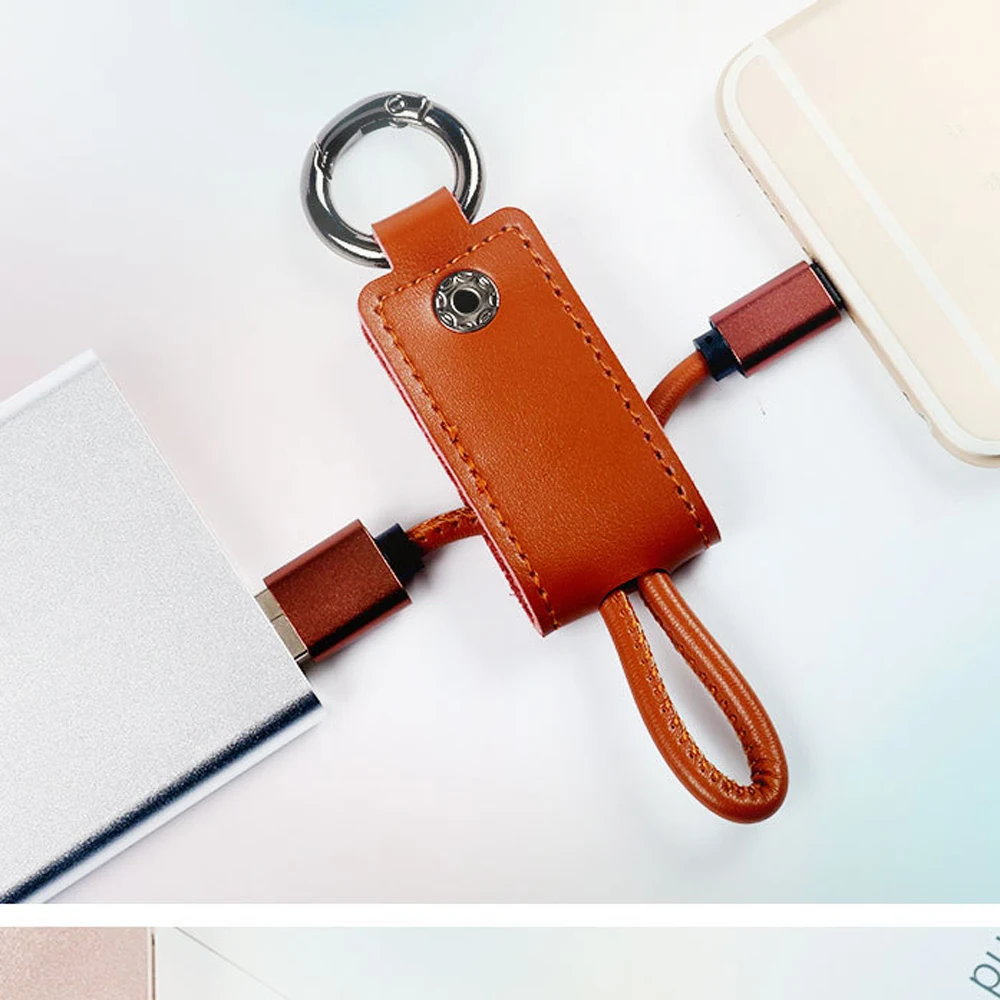 

Key leather buckle data cable Micro USB Date Cable portable Fast Data Charging Charger Wire For iPh for Android