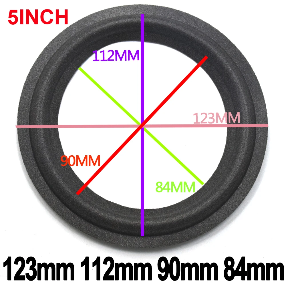 2 шт. 5 6 8 10 12 дюймов аксессуары губка боковая кромка Кольцо Круг сабвуфер бас динамик Ремонтное кольцо из вспененного материала для динамика объемная сторона