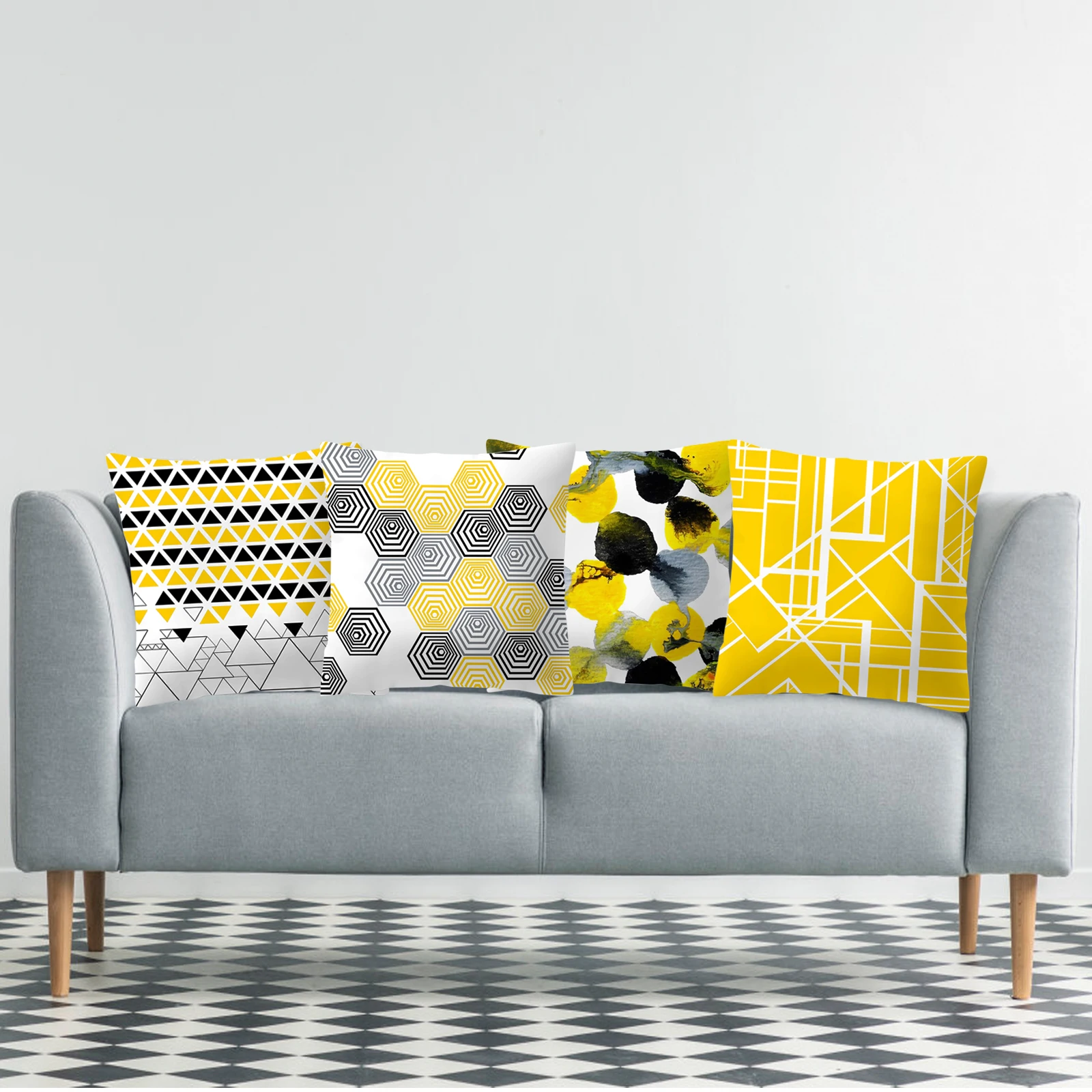 

1pcs 45x45cm Fashion Pineapple Leaves Yellow Geometry Cushion Cover Sofa Throw Pillow Pillowcase Home Decoration Pillows