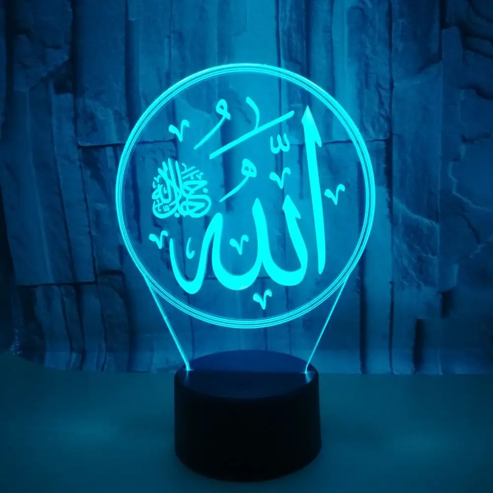 Исламский Мухаммад 3D фильм акриловая лампа аниме ночник креатсветодио дный ивный СВЕТОДИОДНЫЙ Ночник детская спальня прикроватная