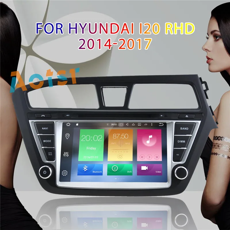 Top Android 8.0 For HYUNDAI I20 right driving 2014-2017 Car DVD Player GPS Radio AUDIO Radio Navigation multimedia 4+32G Octa 8core 4