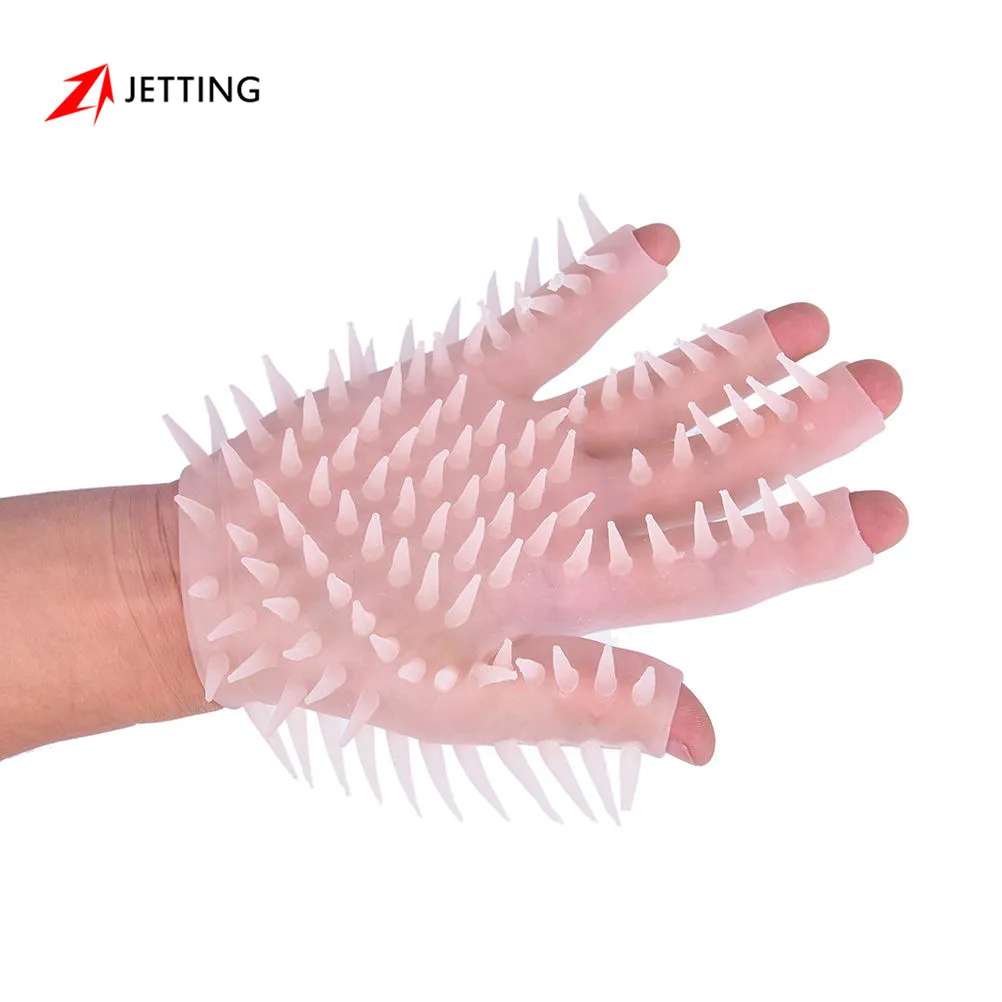 Spike guantes sexuales de silicona para masturbación masculina, guante