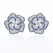 XIUMEIYIZU дизайн микро pave AAA циркон роза серьги гвоздики для женщин/девочек, высокое качество CZ вечерние/свадебные ювелирные изделия