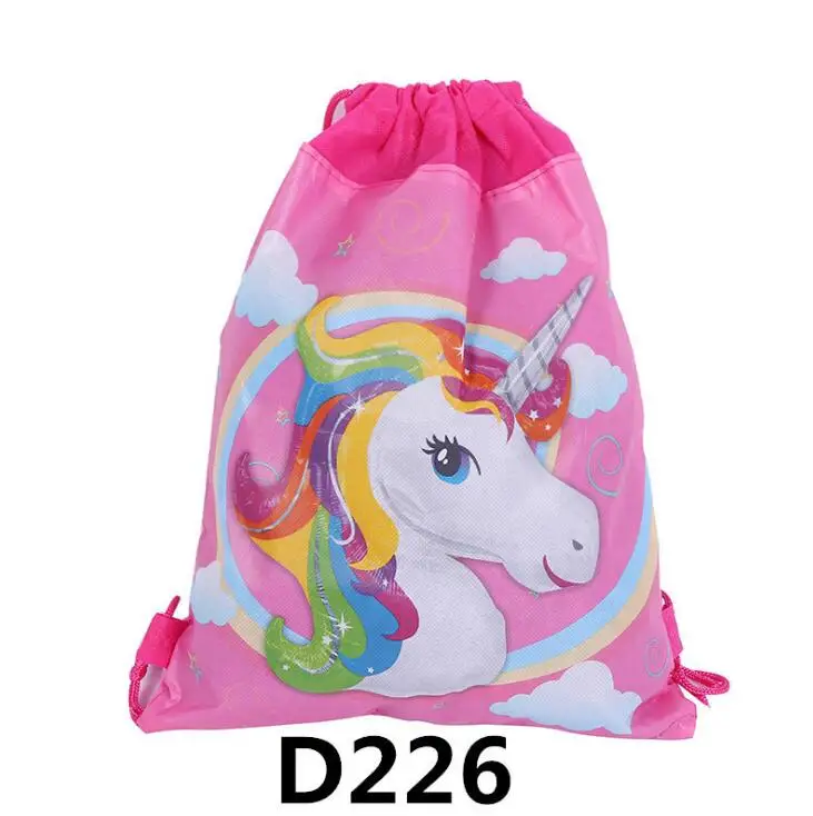Модный шнурок сумка 3D печать единорог Drawstring Рюкзак Женский Повседневный ранец Девочки Drawstring сумки дети