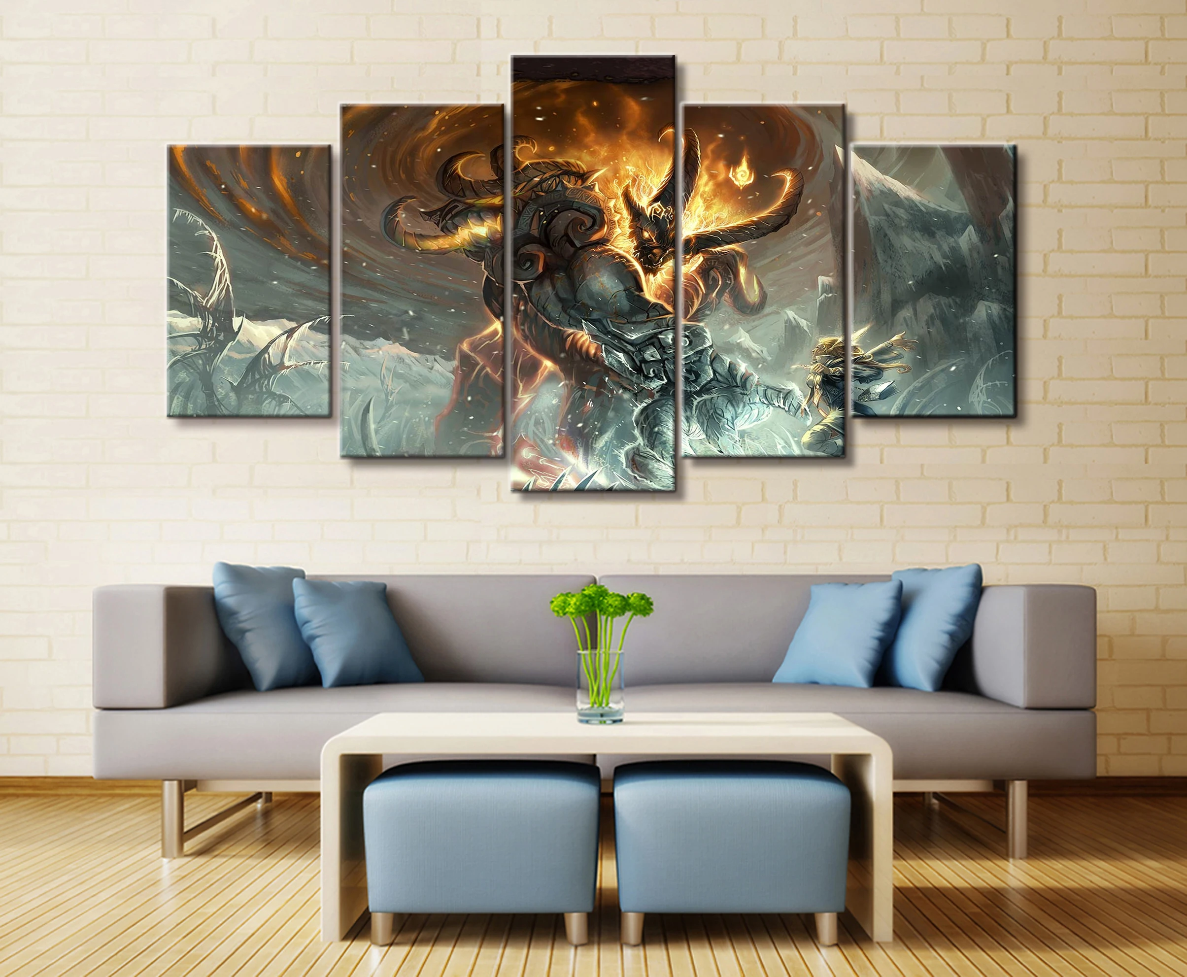  5 Piece Video Game WOW Warcraft DOTA 2 Painting Poster Decorative Mural Art Room Wall Decor Canvas 
