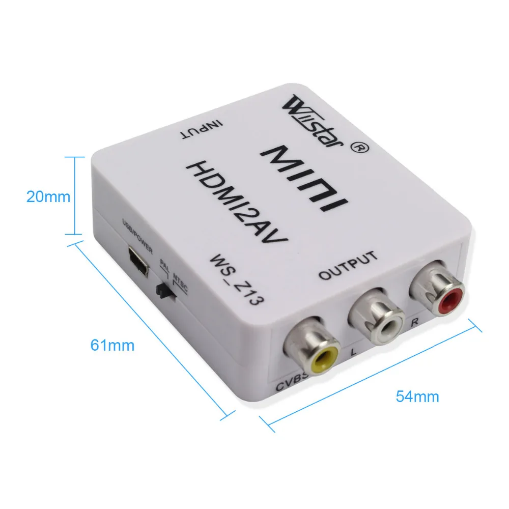 10 шт. HDMI для RCA AV/CVBS видео преобразователь 480 p 720 p 1080 HDMI2AV Поддержка NTSC/PLA Выход HDMIi к AV adapder