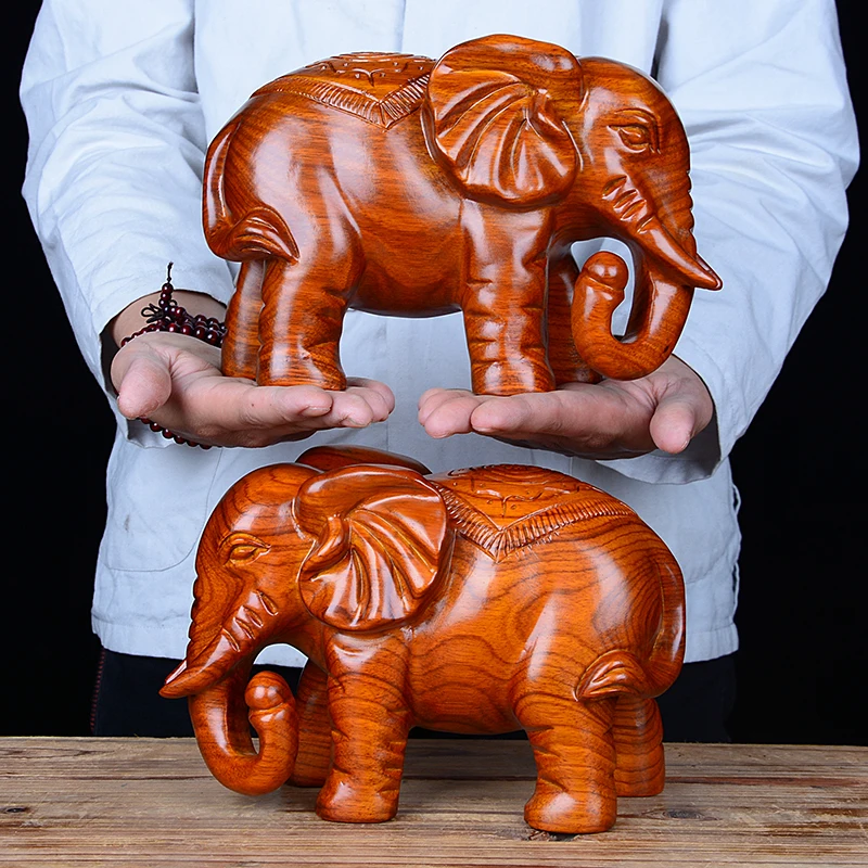 

## High grade Decoration art # business office home efficacious Talisman Handmade Yellow pear wood Elephant FENG SHUI Sculpture