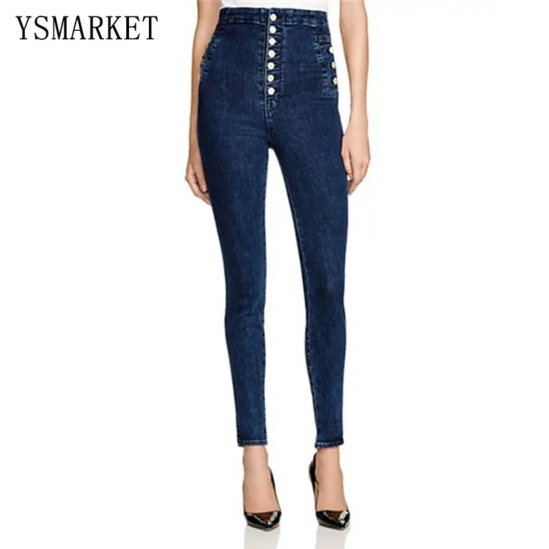 Blue Jeans for Women High Waist Pant High Elastic S-XL Stretch Jeans female denim skinny pencil pants sexy A0073