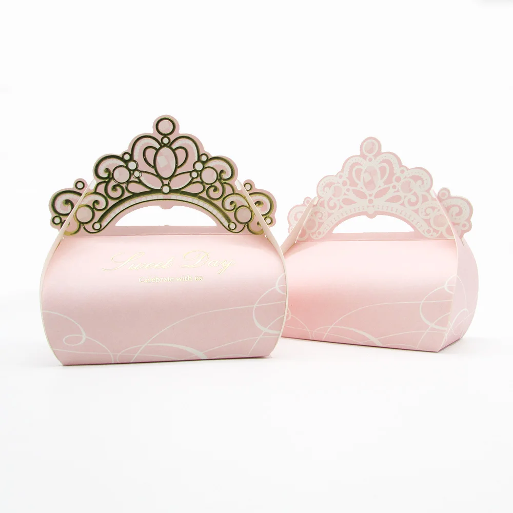 10 шт. бронзовая Королевская корона, Подарочная коробка для принцессы, для девочек, для свадьбы, дня рождения, вечеринок, сувениры, упаковка для детского душа, коробка для конфет
