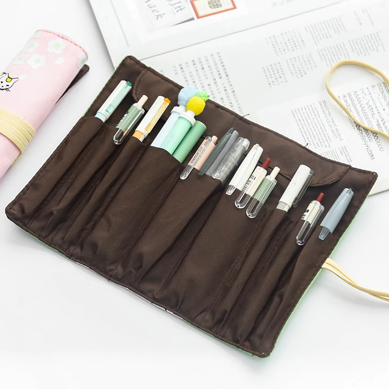 

Cherry blossom hand book roll pen bag Korean girls stationery bag large capacity small fresh stationery box