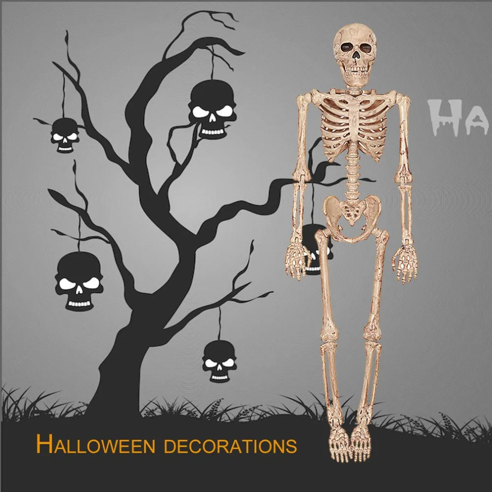 

2018 New Horrible Halloween Skeleton Model Small Size Movable Skull Skeleton Halloween Hanging Props Party Scary Decoration