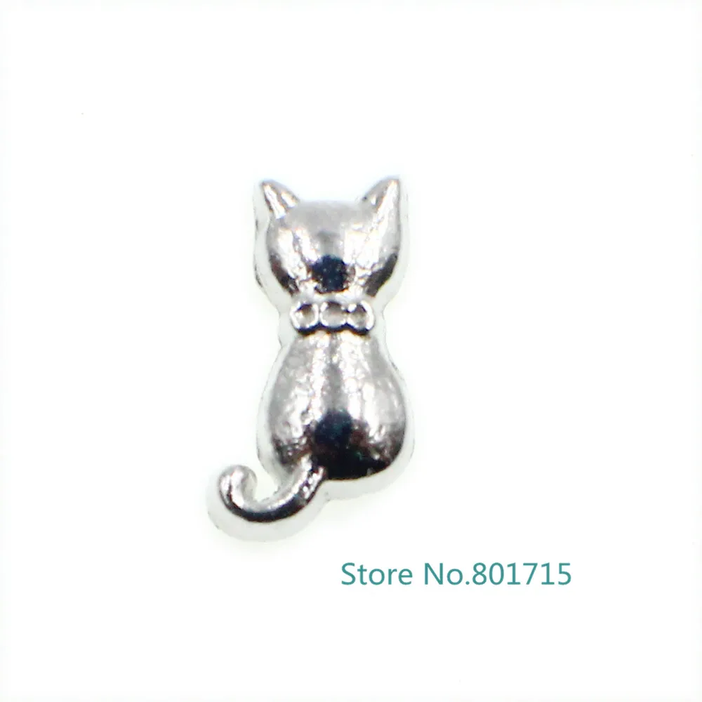 

10pcs cat wholesales floating locket living charms fit for memory locket DIY Accessories as kids friends gift FC1578