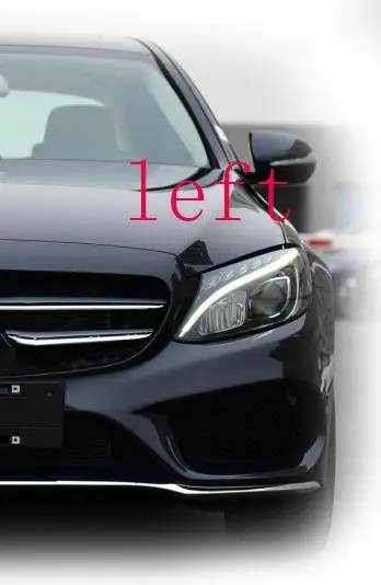 Головной светильник, задний корпус, головной светильник, Пластиковый черный абажур, объектив, светильник, задняя крышка для Mercedes Benz W205, за абажуром - Цвет: left