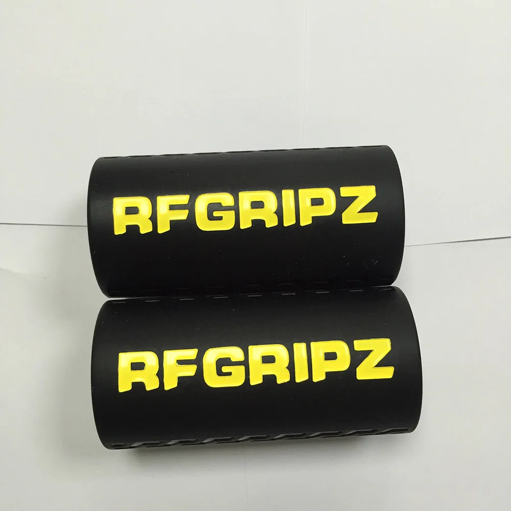

2 sizes 1 pair bright color filled Grips 2.0 - Extreme Arm Blaster - Best Dumbbell and Barbell Thick Bar Adapter black