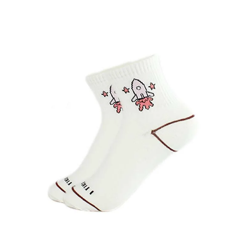 [COSPLACOOL] 5 стилей, милые Хлопковые женские Носки с рисунком банана/молока и буквами, забавные модные короткие корейские носки, Calcetines Mujer