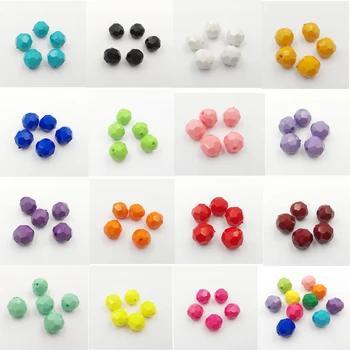 

(Choose Size/Color First ) 12mm/20mm Solid Color Big Faceted Acrylic Beads For Necklace Making