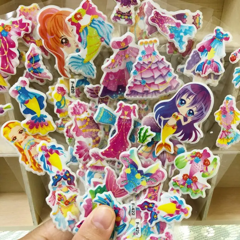 5 простыни Детские одевания наклейка с изображением русалки DIY Макияж наклейки мультфильм детские наклейки игрушечные лошадки ПВХ записки подарки для детей обувь д
