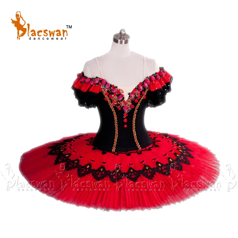 

Red and Black Professional Classic Platter Tutu Nutcracker Spanish Dance Paquita Ballet Variation Costumes BT671