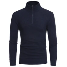 Winter Casual Knitwear Men Sweaters And Pullovers Half Turtleneck Men Sweater Solid Color Wool Zipper Sweaters Male Pullovers