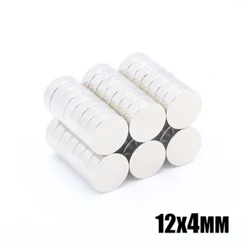 

100pcs 12 mm x 4 mm Magnetic Strong Neodymium Magnet Sheet Disc NdFeb 12x4 mm N35 Rare Earth Round Magnets Sheets