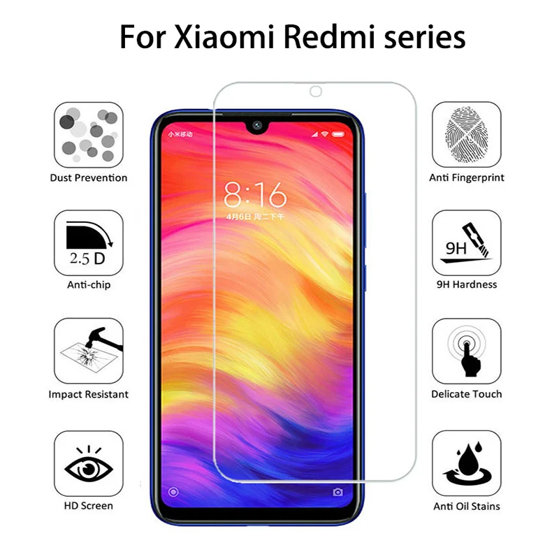 Закаленное стекло 9H для Xiaomi redmi go 6pro note 6 pro note7 7 S2 защита экрана с полным покрытием