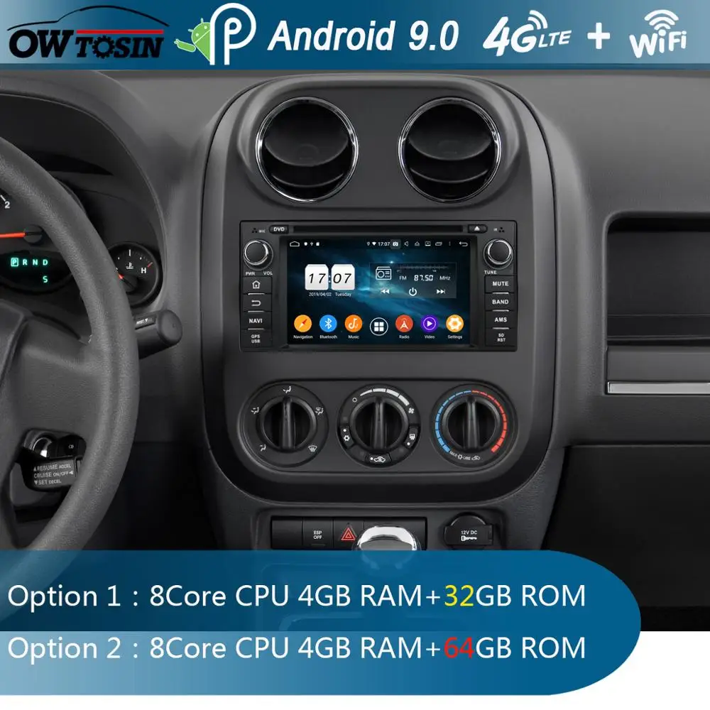 Top 6"IPS 8Core 4G+64G Android 9.0 Car DVD Radio GPS For Jeep 300C Wrangler Unlimited Compass Grand Cherokee Journey DSP CarPlay 0 Top 6"IPS 8Core 4G+64G Android 9.0 Car DVD Radio GPS For Jeep 300C Wrangler Unlimited Compass Grand Cherokee Journey DSP CarPlay 0