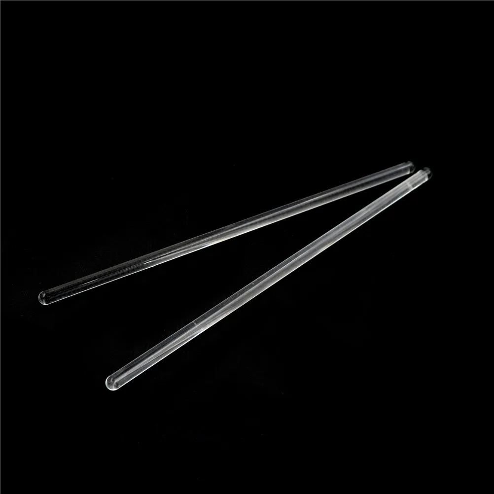 2pcs Laboratory Transparent Glass Rod Lab Use Stirring Rod Tool 6*200mm