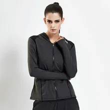 Женский весенний длинный рукав, для йоги толстовка с капюшоном быстросохнущая дышащая женская спортивная кофта для бега Женская Спортивная кофта для фитнеса