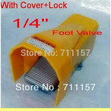 5 ходовых пневматических ножных регулирующих клапанов воздушный Педальный клапан 1/4 дюймов 1/" BSP 4F210-08LG с замком и крышкой, защита ручного действия