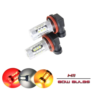 

2x H11 PGJ19-2 80W Auto Car Front Led Fog Light Bulbs Yellow White For Bmw E70 X5 02 03 04 05 06 Direct Fit