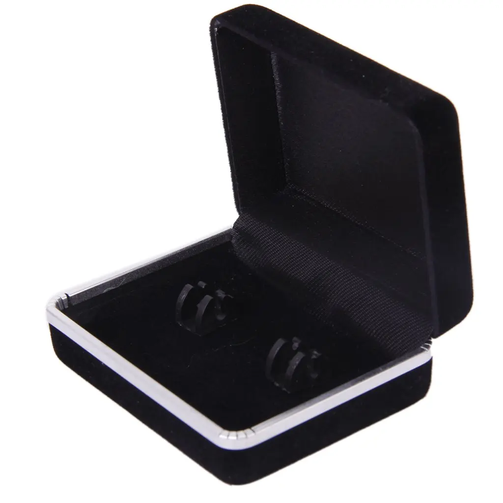Black Cufflink Cuff Links Storage Gift Box Jewelry Display Casein