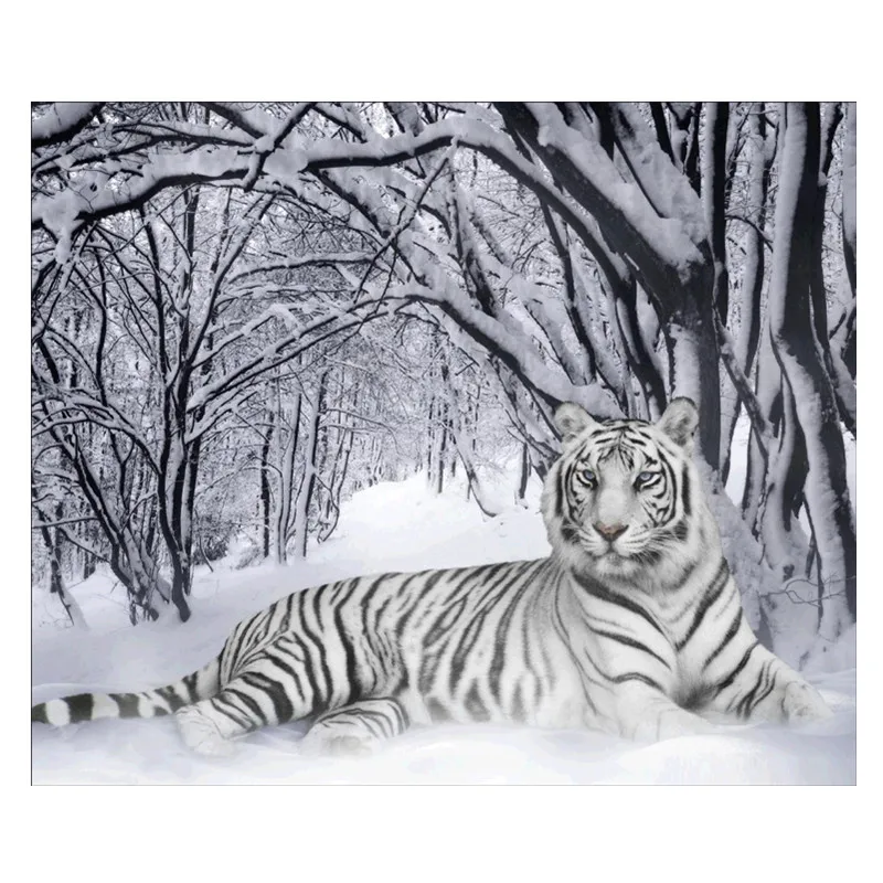 

5D DIY Diamond Tiger Animal Full Circle Diamond Embroidered Cross-stitch Diamond Rhinestone Home Decor