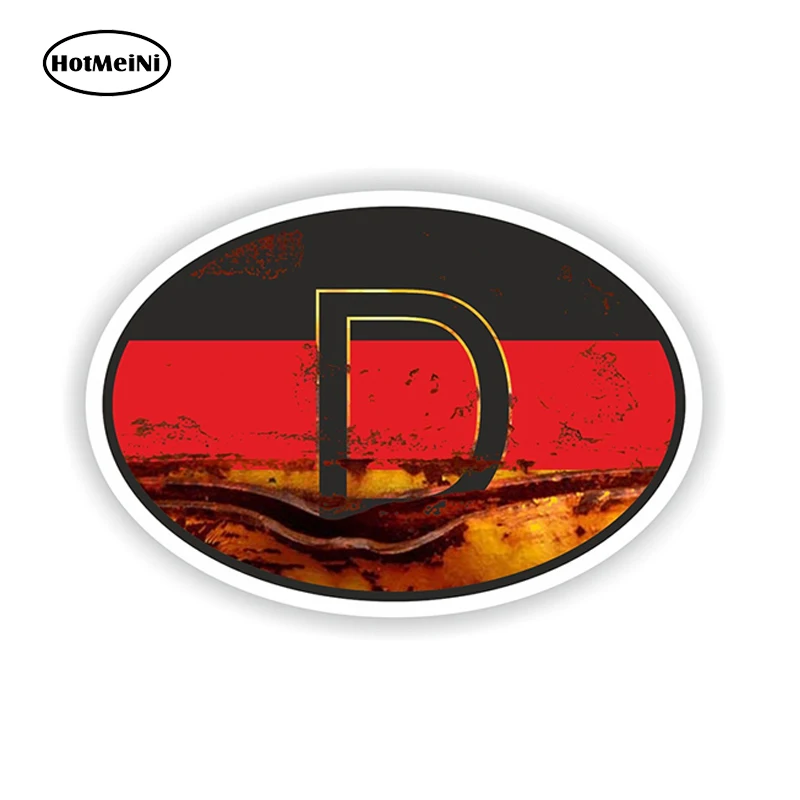 HotmeiNi 15*10cm Vintage D Germany Country Code Oval Flag Car Sticker for Guitar Helmet Laptop Book Styling Body Decals | Автомобили и