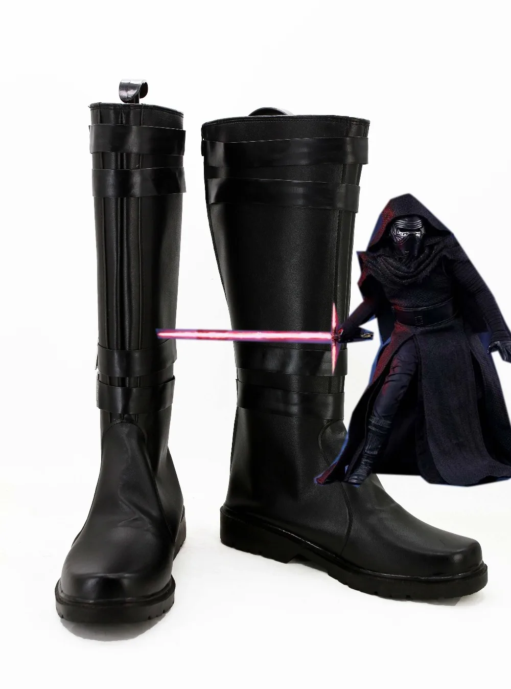 Звездные войны 7 VII The Force Awakens Sith Lord Dark Jedi Kylo Ren; ботинки для костюмированной вечеринки