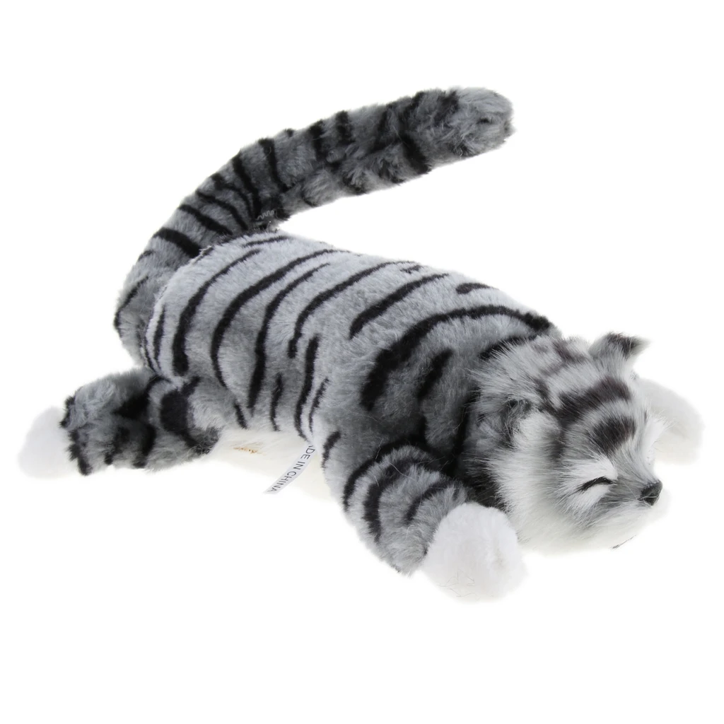 Naughty Rolling & wagging Tail Cat Electronic Pet Soft Plush Stuffed Animal Kids Baby Toys Home Decor