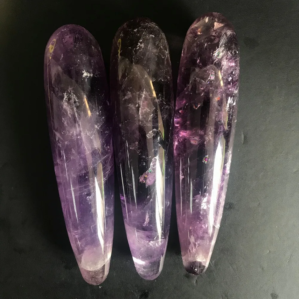 

Wholesale Hand Carved Natural Amethyst Crystal Massage Wand Healing Crystal Wand for Health TY