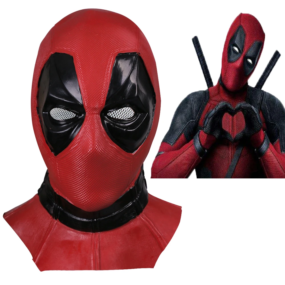 Cosplay Marvel Superhero Deadpool Mask Man Full Face Cool Masks Breathable Latex  Halloween Cos Prop