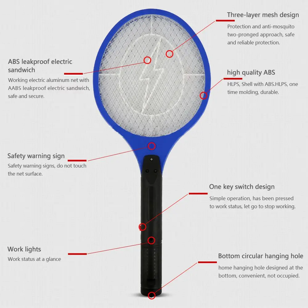 NOCM-электрическая теннисная ракетка от комаров, насекомых, насекомых, мух, насекомых, мух, мухобойка, Оса, мухобойка