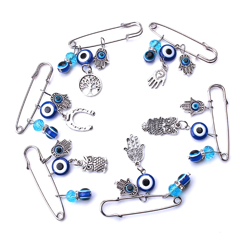 Lucky Evil Eye, брошь в форме u-образного животного Хамаса, подвеска на руку, брошь и булавка для мужчин и женщин, модное ювелирное изделие, пряжки, клипсы, 6 стилей