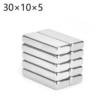 

10PCS/lot N50 Bulk Super Strong Strip Block Bar Magnets Rare Earth Neodymium 30 x 10 x 5 mm Wholesale 30*10*5mm 30mm*10mm*5mm