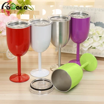 

Stainless Steel Wine Glasses,Double Wall Vacuum Sealed Drinking Cup Goblet Mug Cocktail Glass Wine Glass with Lid Party Supplies