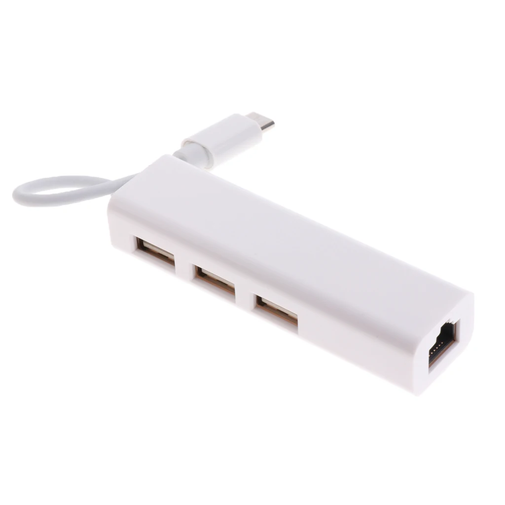 USB 3.1 Type C to USB RJ45 Fast Ethernet Lan Adapter Hub Cable for Macbook 