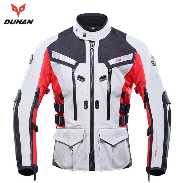 Cheap DUHAN Men's Motorcycle Clothing Protective Jacket Waterproof Warm Winter Jaqueta with Elbow Shoulder Back Protector CE Motorbike