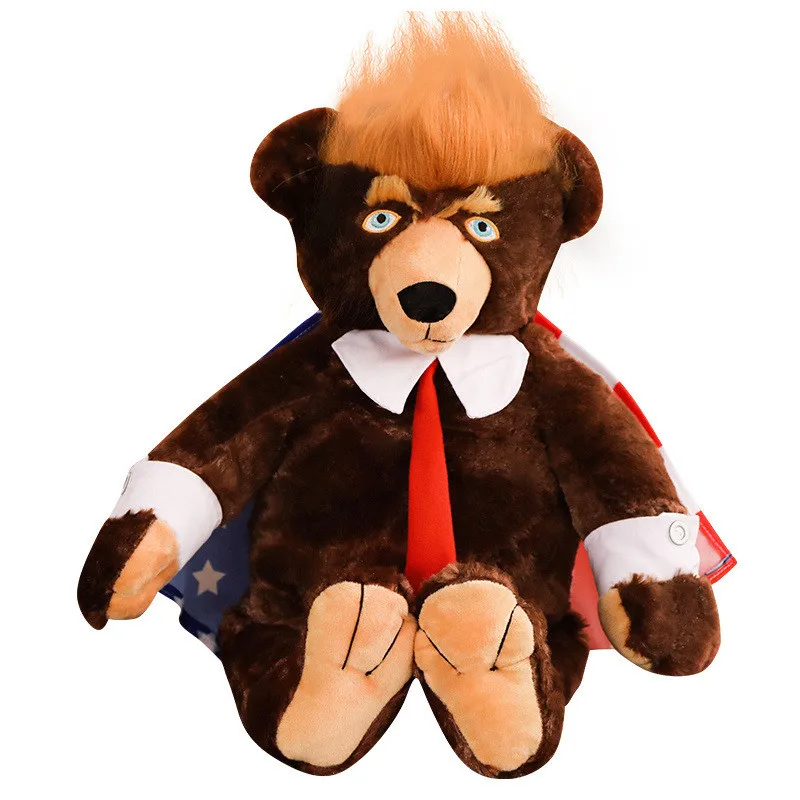 

2019 60cm Trump Bear Plush Toy Cool Us President Donald Trump Bear With Flag Children's Gift