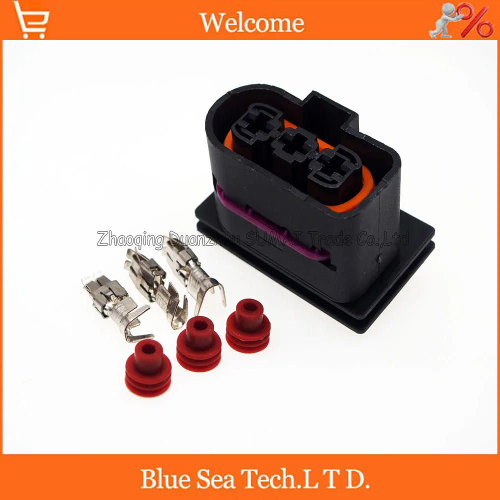 

3 Pin/way 6.3mm 1J0 906 233 female car connector,Electronic fan plug, radiator plug, electrical connector for VW,Audi