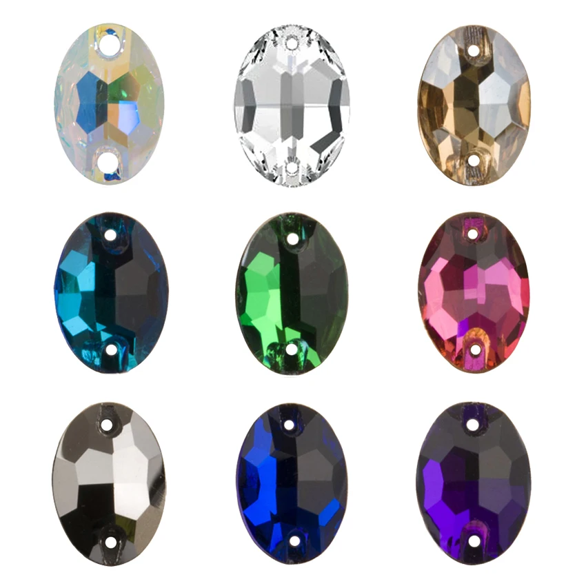 

YANRUO 3210 Oval Glass Sewing Strass Flat Back Sew On Crystal DIY Loose Rhinestone For Jewelry Craft
