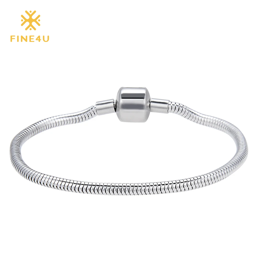 2018 Новый FINE4U B016 316L браслет-цепочка из нержавеющей стали со змеиным плетением и