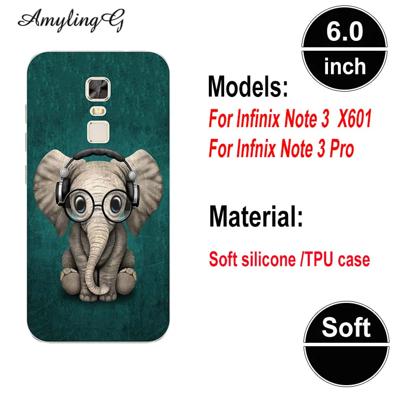 Чехол для телефона для Infinix Note 3 Pro Note3 X601 6," чехол с принтом розовый волк милый рисунок Мягкий Силиконовый ТПУ чехол Fundas Para