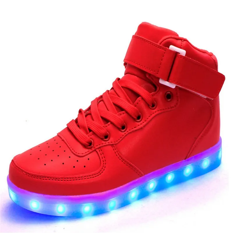 Дети Сапоги и ботинки для девочек детей Обувь с подсветкой Обувь для девочек Обувь для мальчиков высокие led подсветкой Обувь USB ботинки для