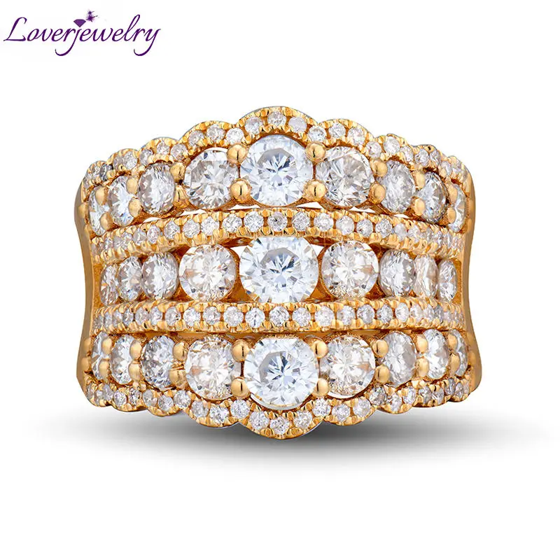 Amazing Wedding Band Ring In 18kt Yellow Gold Luxury Real Diamonds For Women Engagement Jewelry WU240